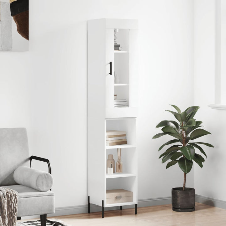 skab 34,5x34x180 cm konstrueret træ hvid