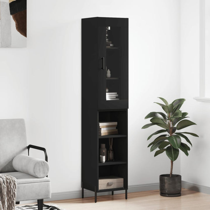 skab 34,5x34x180 cm konstrueret træ sort