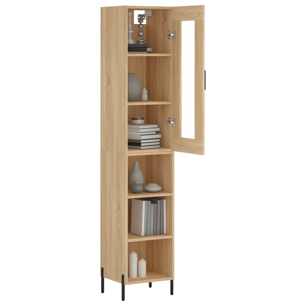 skab 34,5x34x180 cm konstrueret træ sonoma-eg