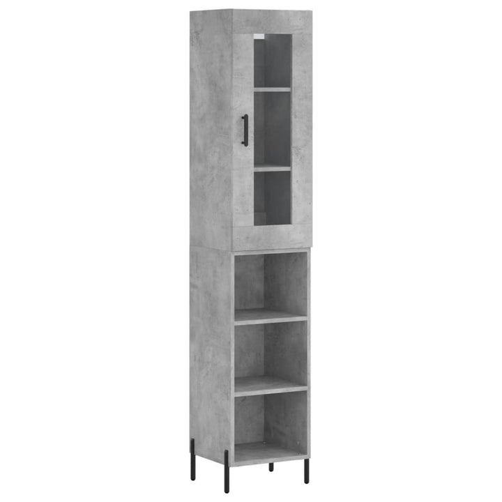 skab 34,5x34x180 cm konstrueret træ betongrå