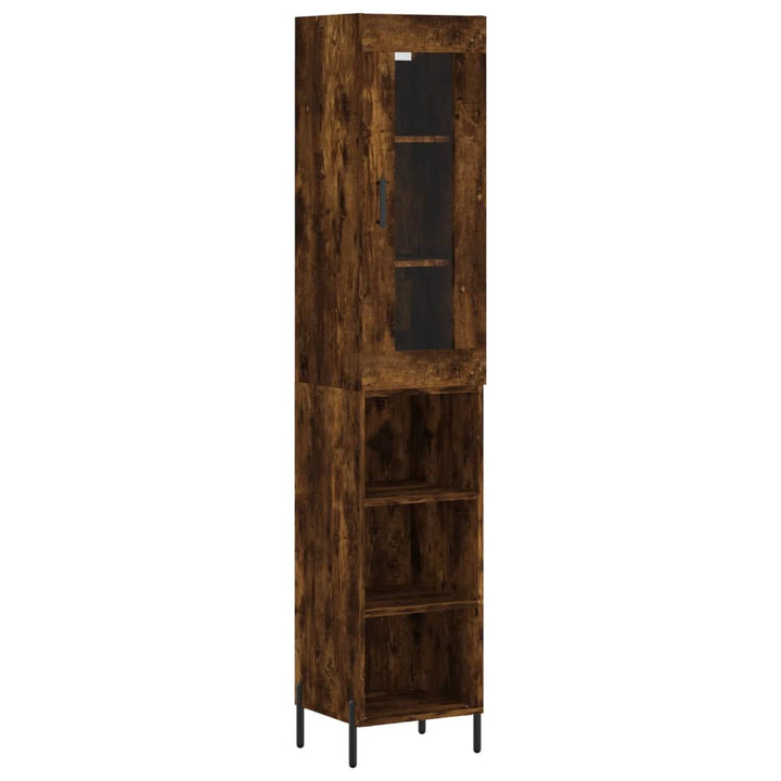 skab 34,5x34x180 cm konstrueret træ røget egetræ