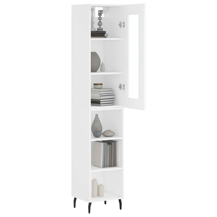 skab 34,5x34x180 cm konstrueret træ hvid