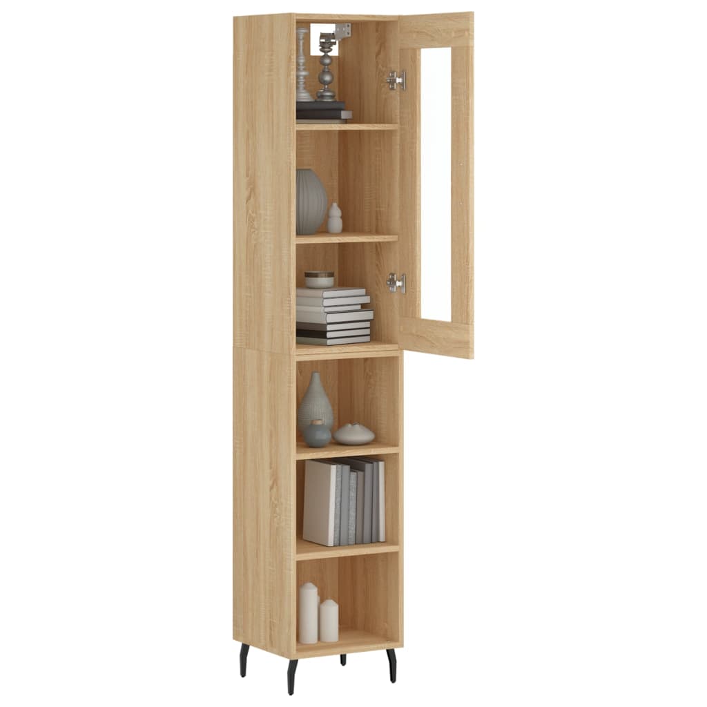skab 34,5x34x180 cm konstrueret træ sonoma-eg