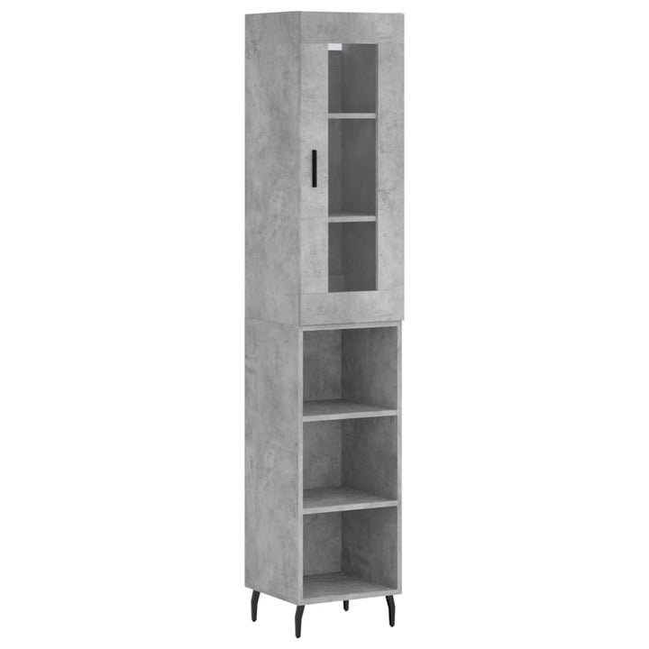 skab 34,5x34x180 cm konstrueret træ betongrå
