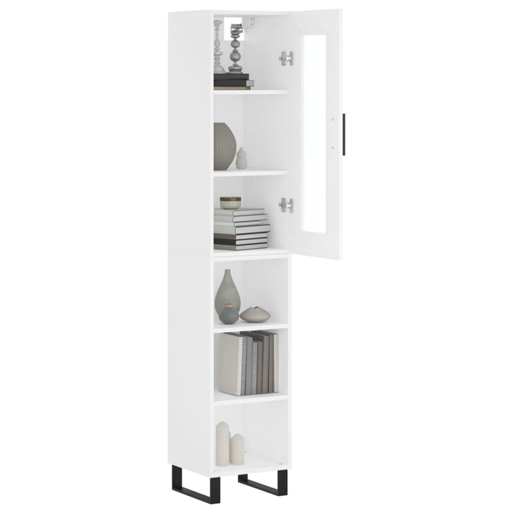 skab 34,5x34x180 cm konstrueret træ hvid