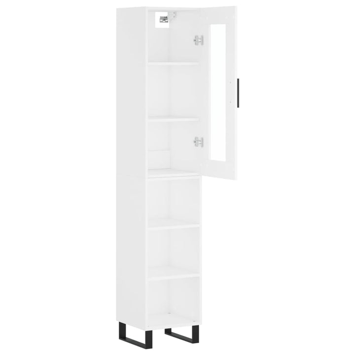 skab 34,5x34x180 cm konstrueret træ hvid