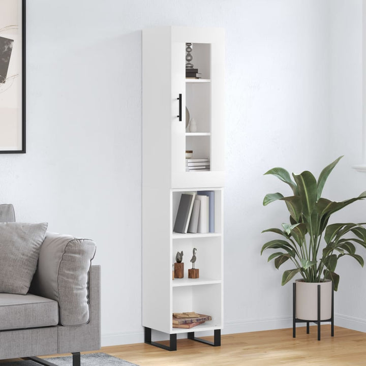 skab 34,5x34x180 cm konstrueret træ hvid