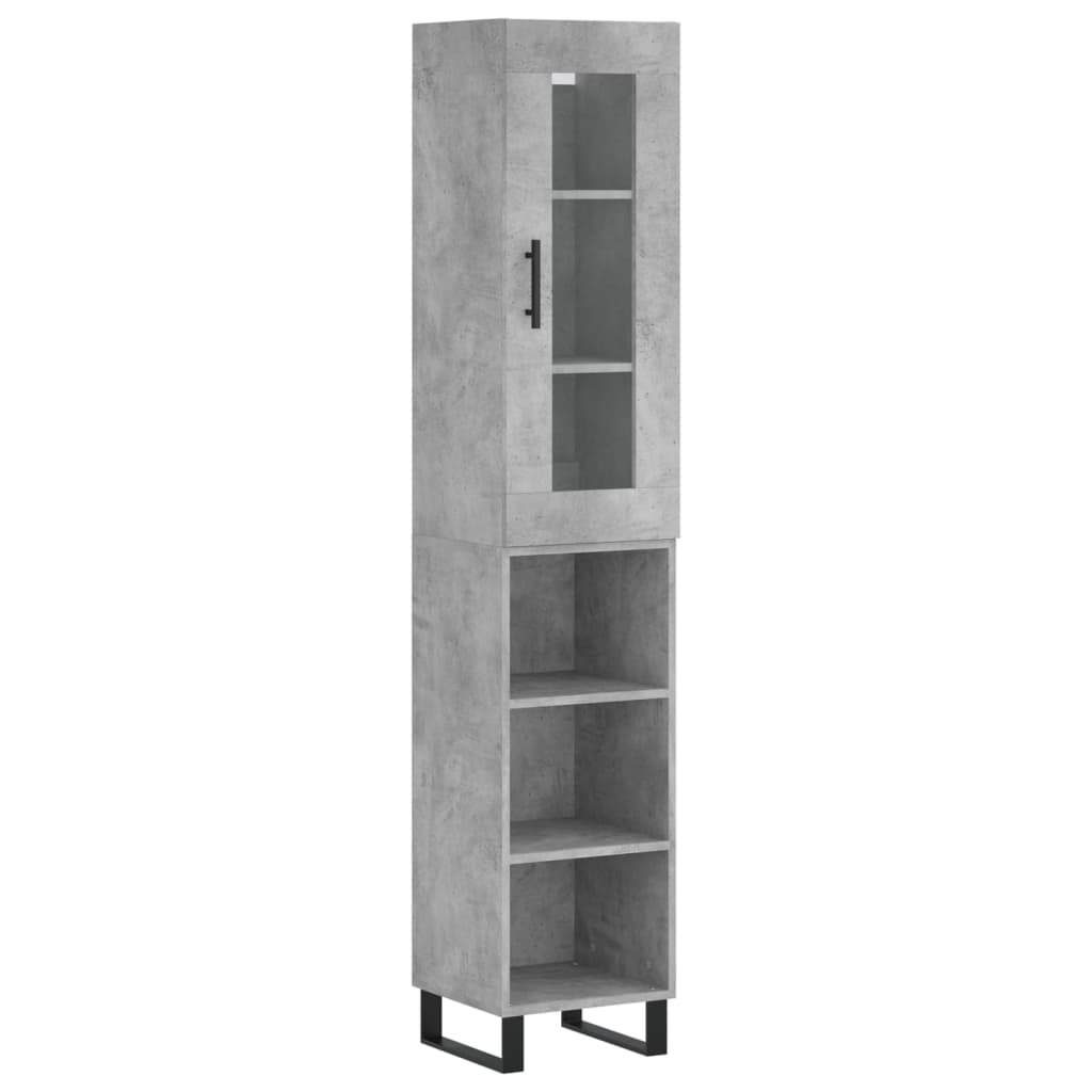 skab 34,5x34x180 cm konstrueret træ betongrå