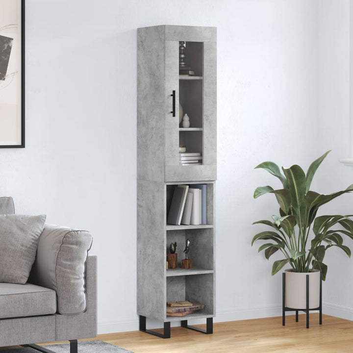 skab 34,5x34x180 cm konstrueret træ betongrå
