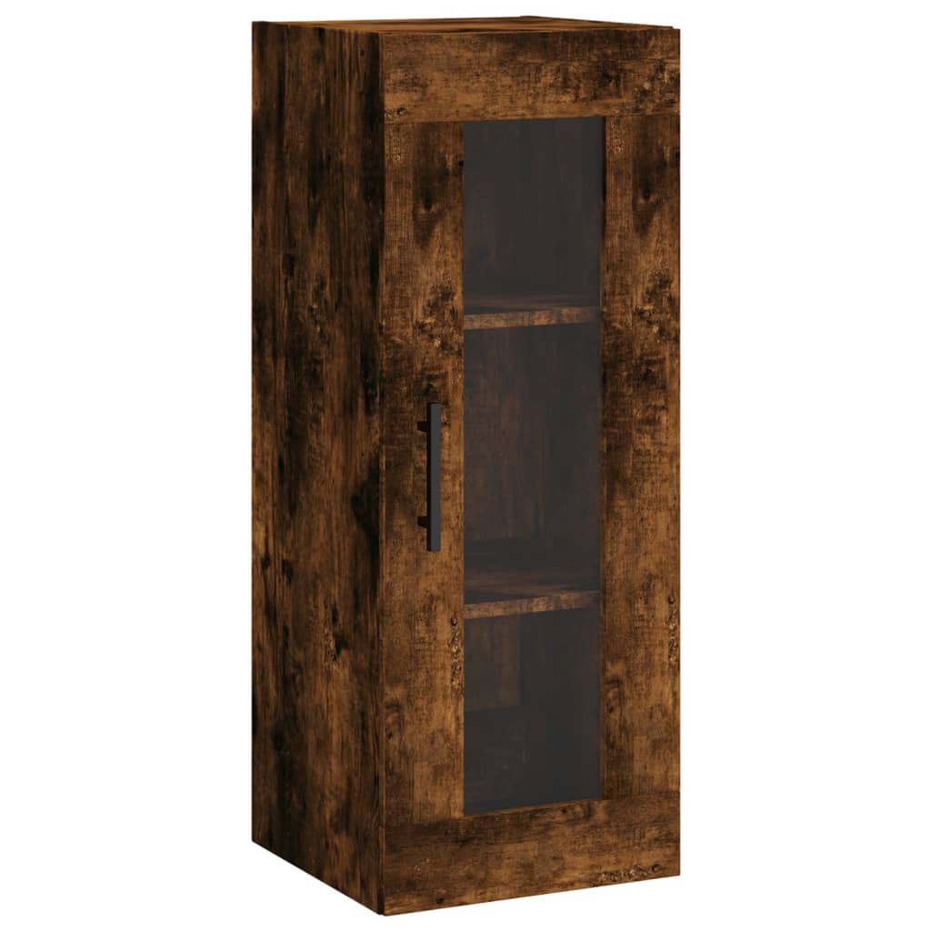 skab 34,5x34x180 cm konstrueret træ røget egetræ