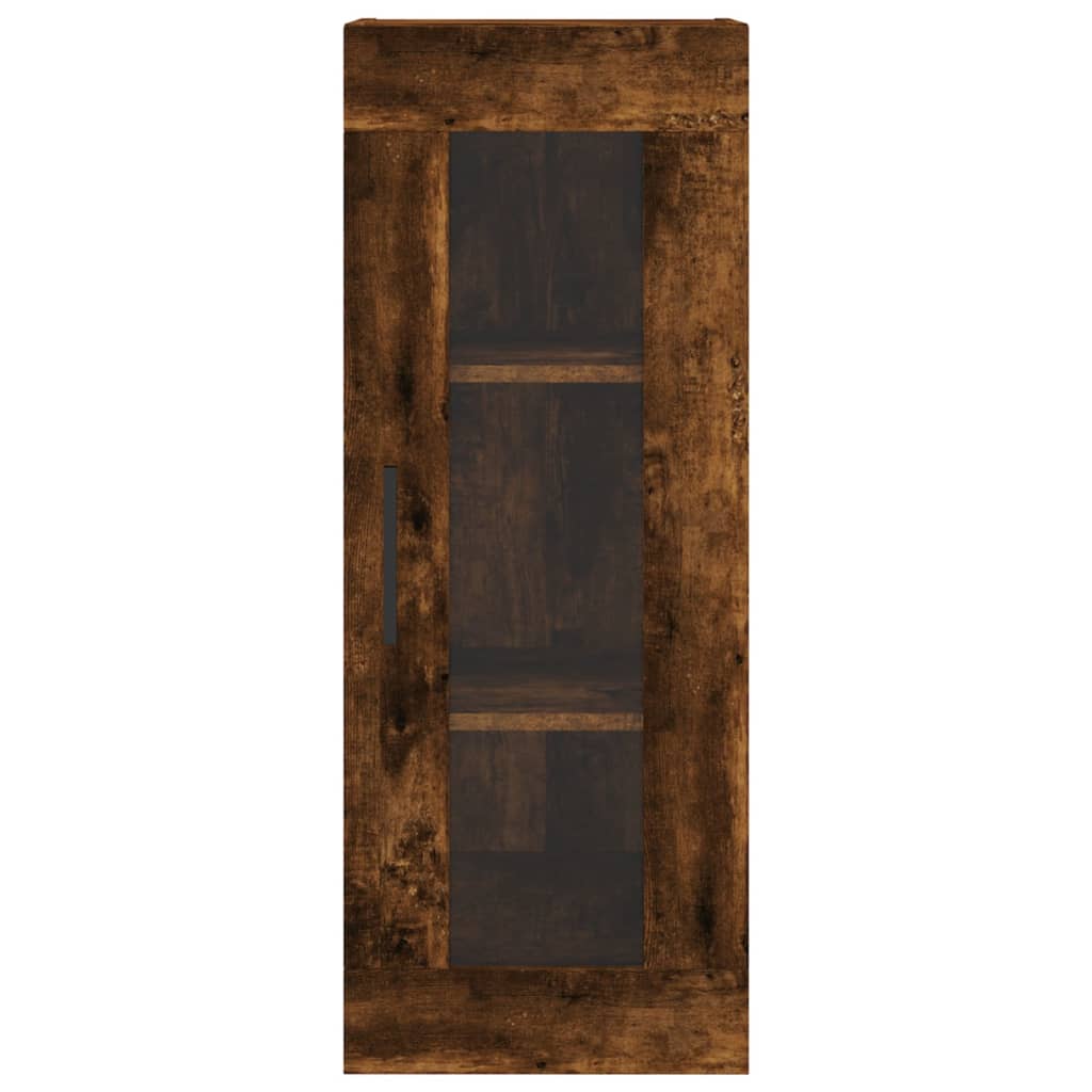skab 34,5x34x180 cm konstrueret træ røget egetræ
