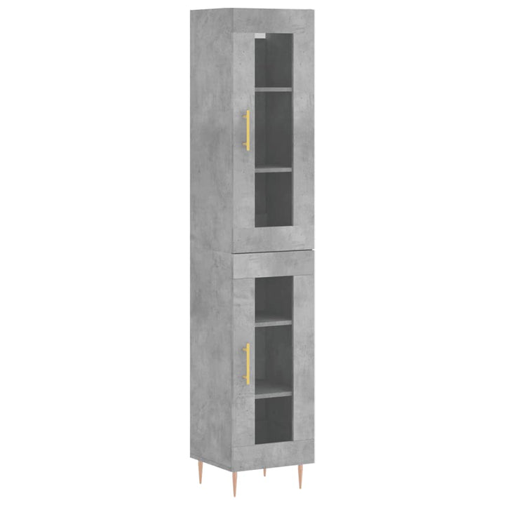 skab 34,5x34x180 cm konstrueret træ betongrå