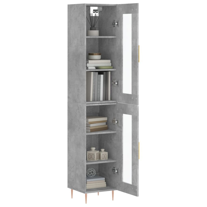 skab 34,5x34x180 cm konstrueret træ betongrå