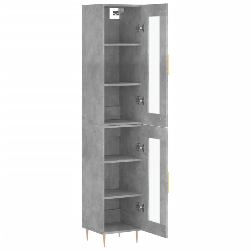 skab 34,5x34x180 cm konstrueret træ betongrå