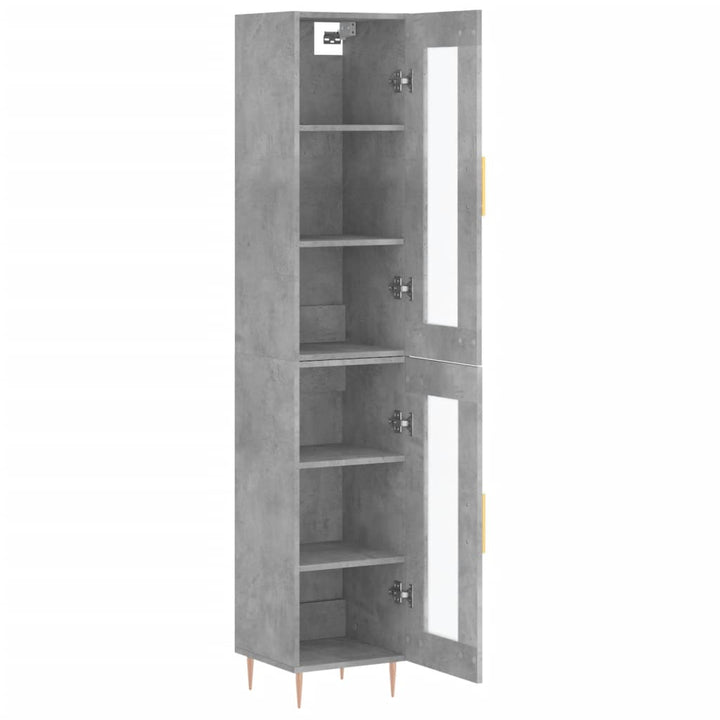 skab 34,5x34x180 cm konstrueret træ betongrå