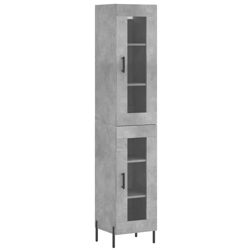 skab 34,5x34x180 cm konstrueret træ betongrå