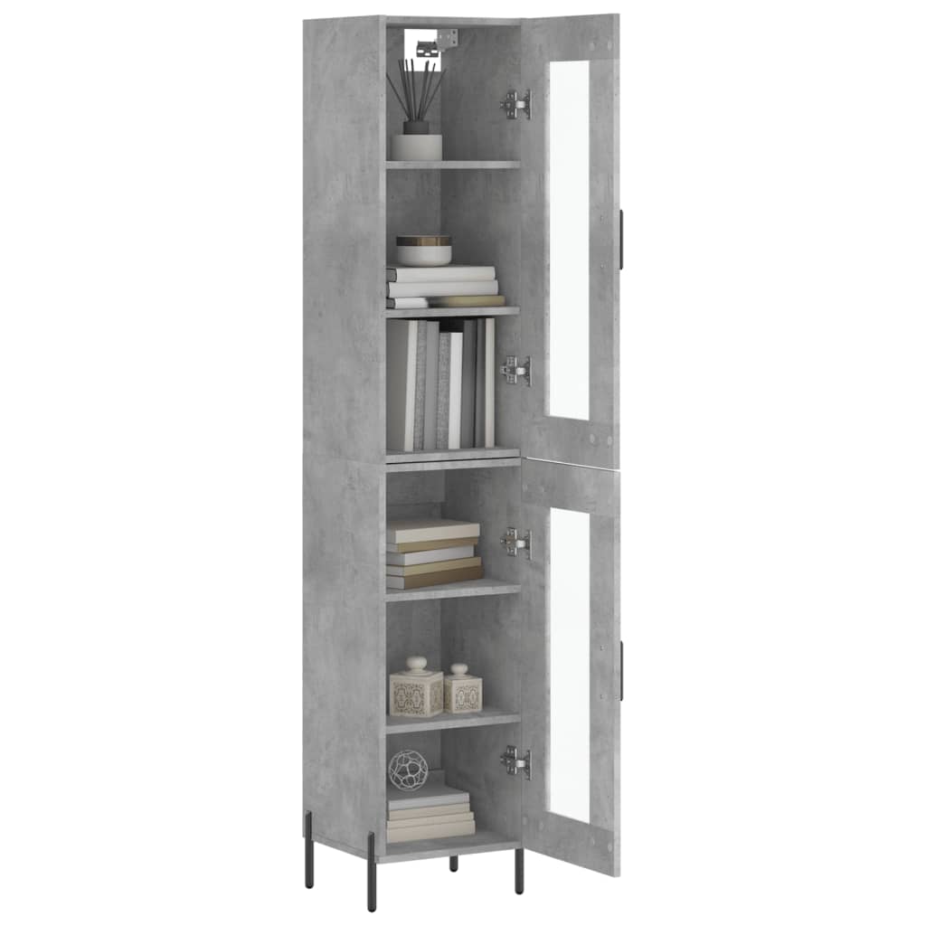 skab 34,5x34x180 cm konstrueret træ betongrå