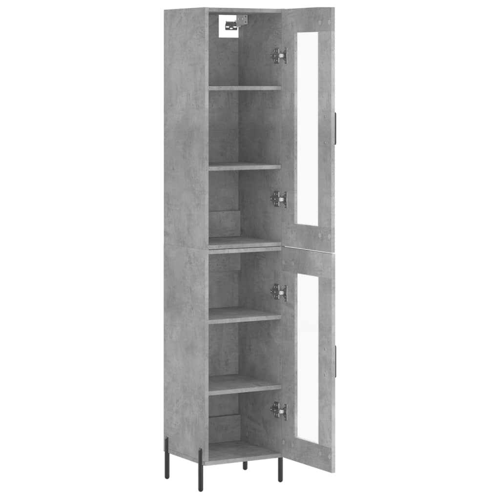 skab 34,5x34x180 cm konstrueret træ betongrå