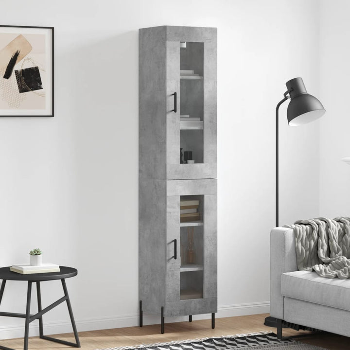 skab 34,5x34x180 cm konstrueret træ betongrå