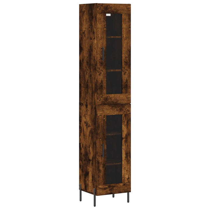 skab 34,5x34x180 cm konstrueret træ røget egetræ