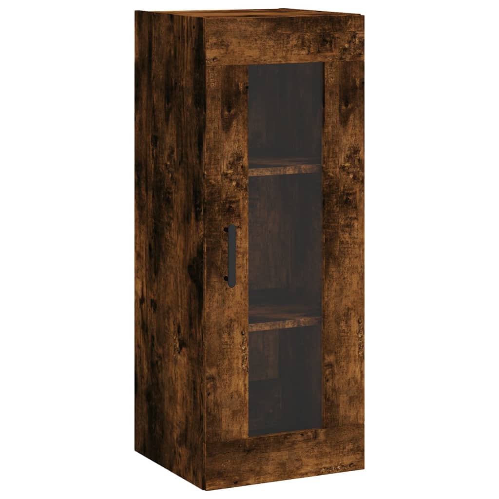 skab 34,5x34x180 cm konstrueret træ røget egetræ