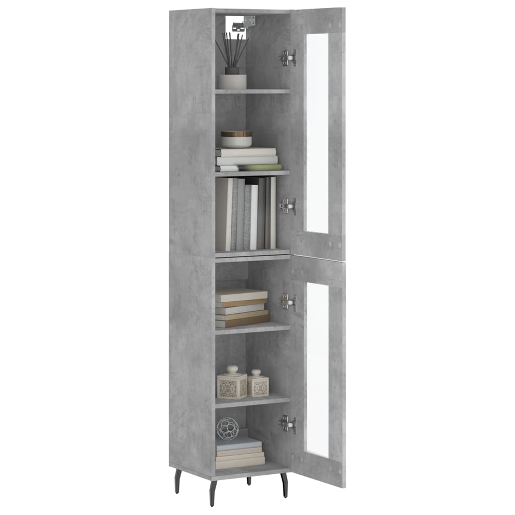 skab 34,5x34x180 cm konstrueret træ betongrå