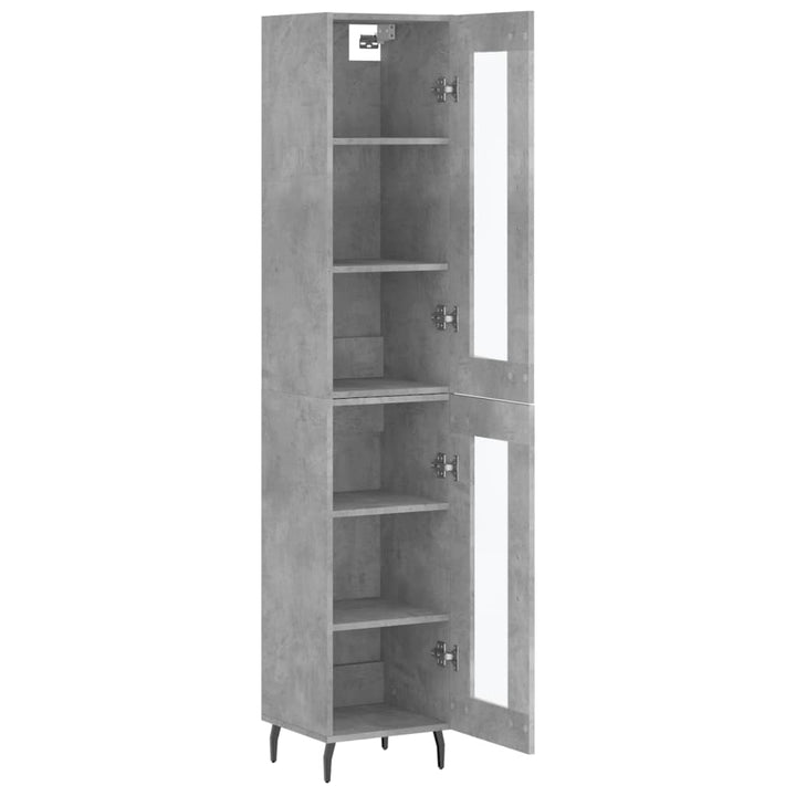 skab 34,5x34x180 cm konstrueret træ betongrå