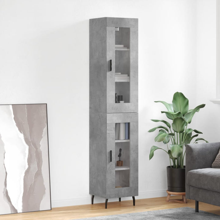 skab 34,5x34x180 cm konstrueret træ betongrå