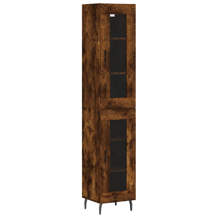 skab 34,5x34x180 cm konstrueret træ røget egetræ