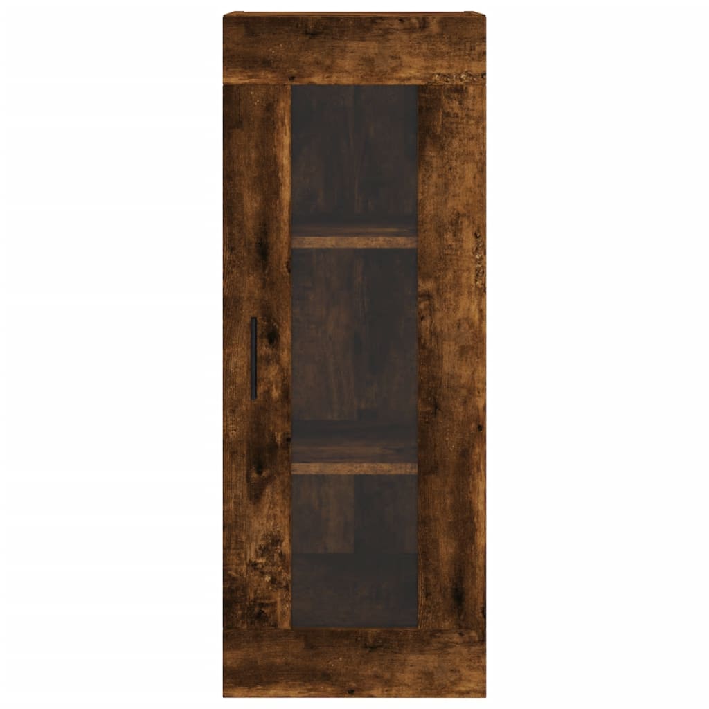 skab 34,5x34x180 cm konstrueret træ røget egetræ