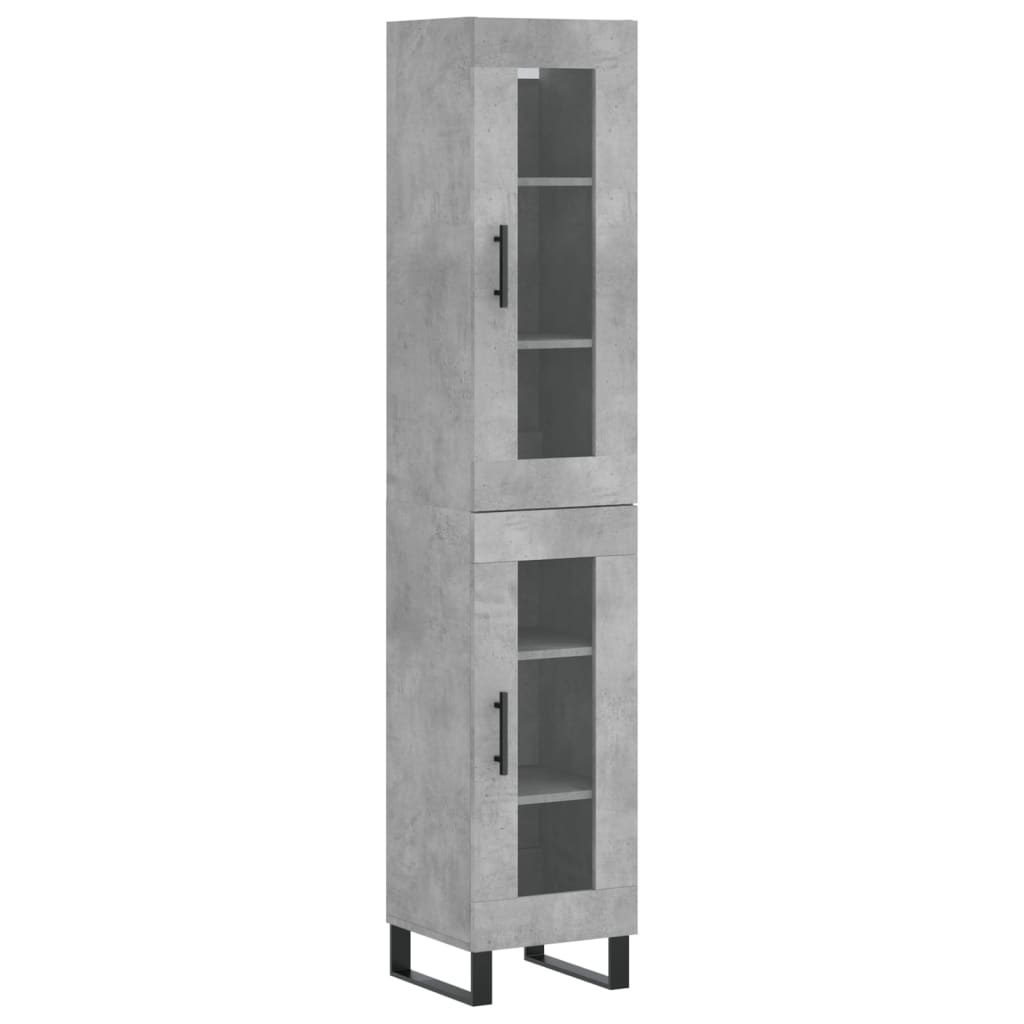 skab 34,5x34x180 cm konstrueret træ betongrå