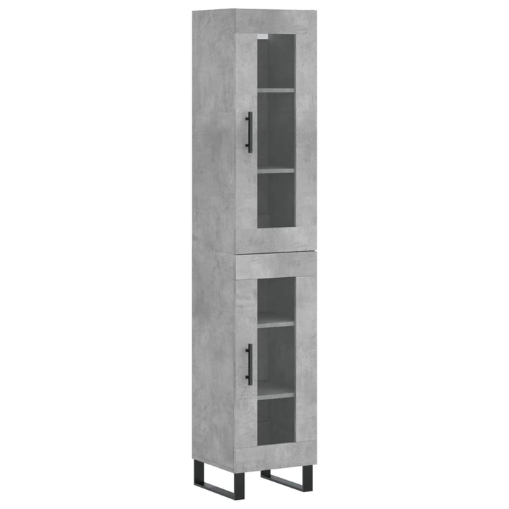skab 34,5x34x180 cm konstrueret træ betongrå
