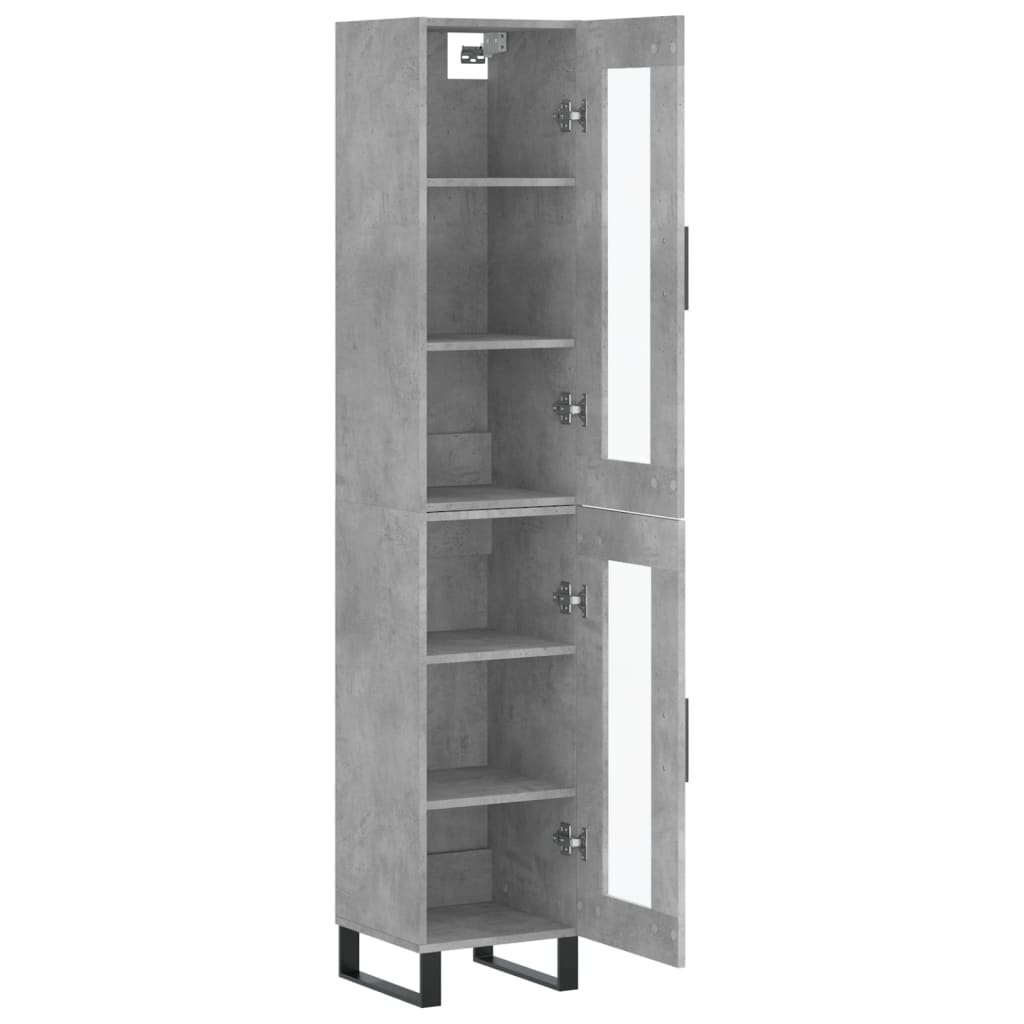 skab 34,5x34x180 cm konstrueret træ betongrå