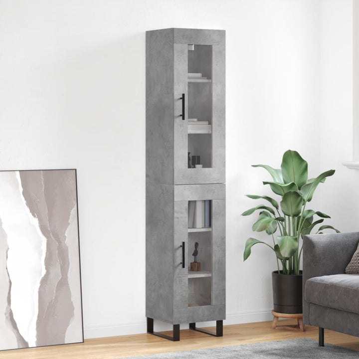 skab 34,5x34x180 cm konstrueret træ betongrå