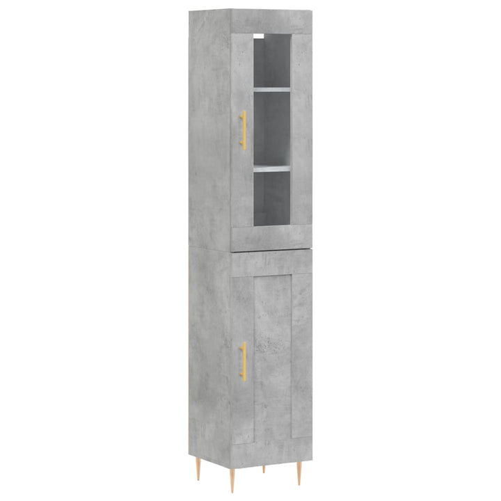 skab 34,5x34x180 cm konstrueret træ betongrå