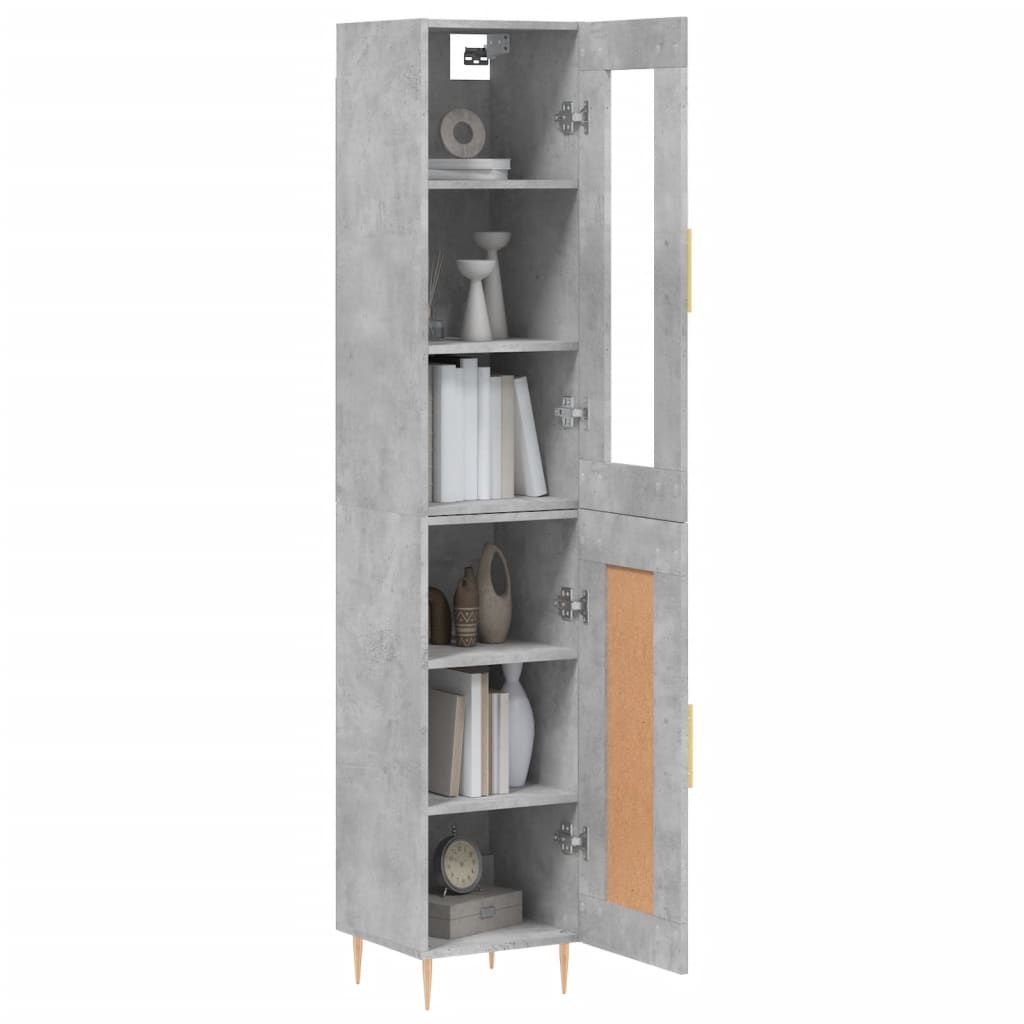 skab 34,5x34x180 cm konstrueret træ betongrå