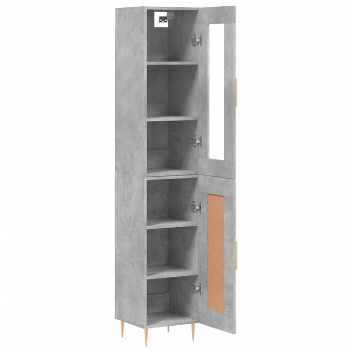 skab 34,5x34x180 cm konstrueret træ betongrå