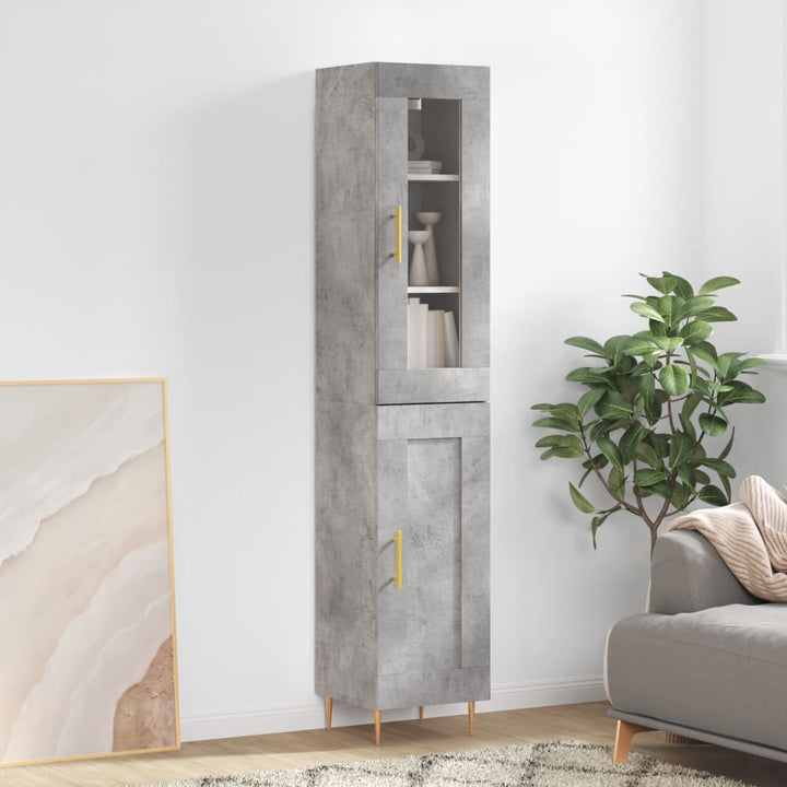 skab 34,5x34x180 cm konstrueret træ betongrå