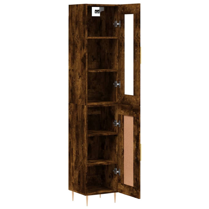 skab 34,5x34x180 cm konstrueret træ røget egetræ