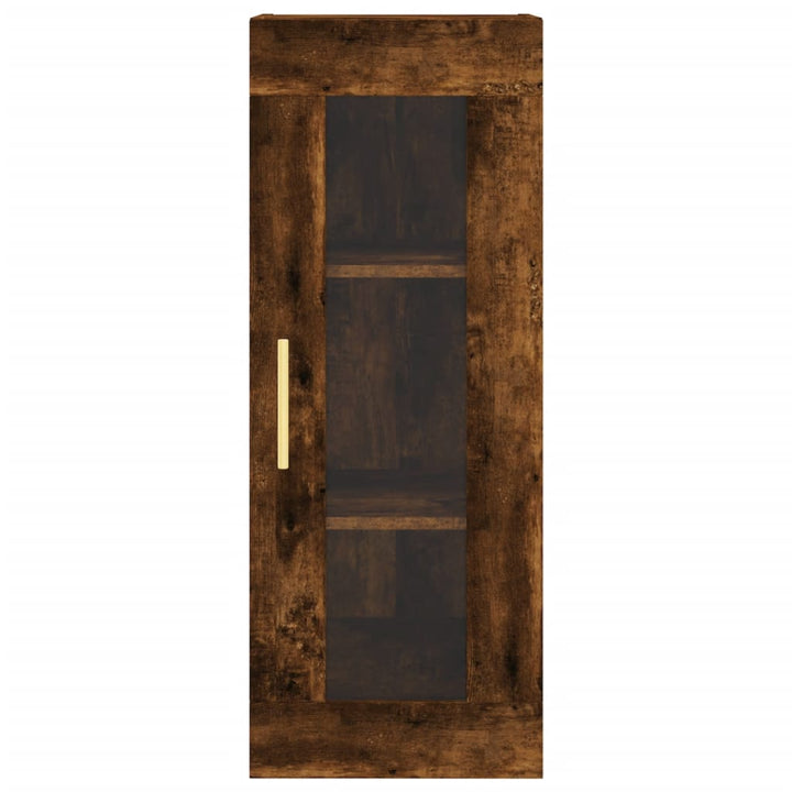 skab 34,5x34x180 cm konstrueret træ røget egetræ