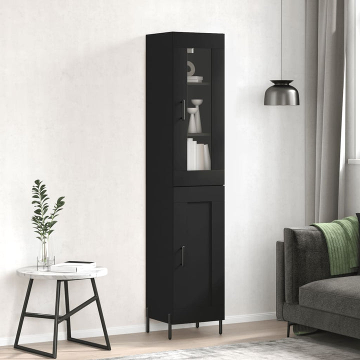 skab 34,5x34x180 cm konstrueret træ sort