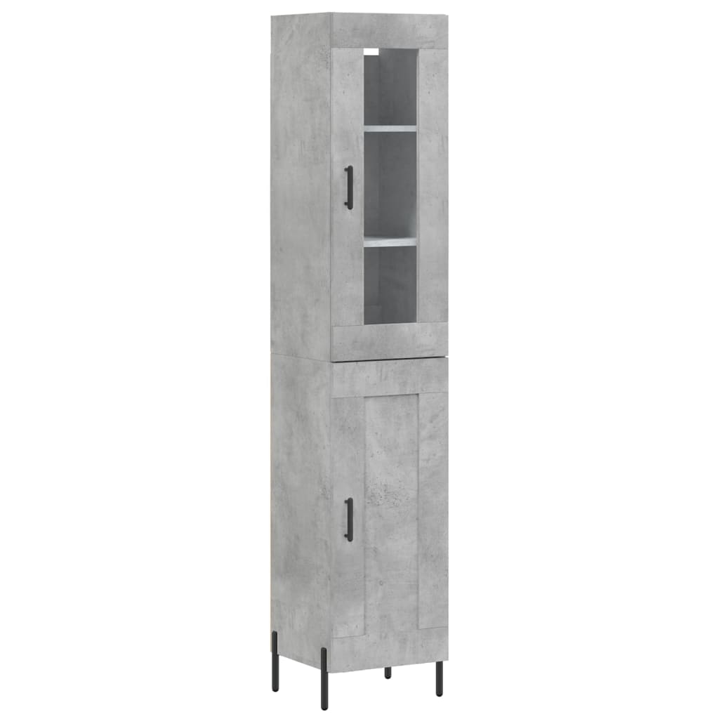 skab 34,5x34x180 cm konstrueret træ betongrå