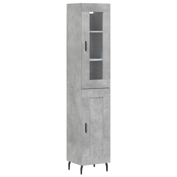skab 34,5x34x180 cm konstrueret træ betongrå