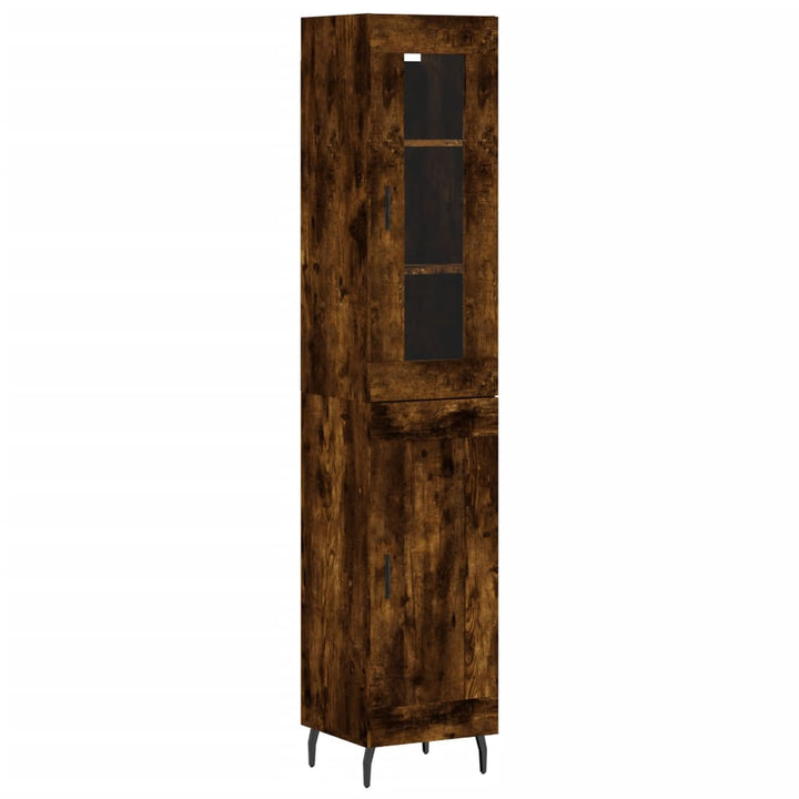 skab 34,5x34x180 cm konstrueret træ røget egetræ