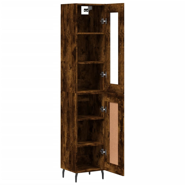 skab 34,5x34x180 cm konstrueret træ røget egetræ