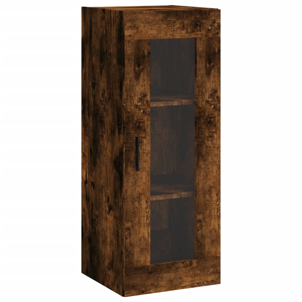 skab 34,5x34x180 cm konstrueret træ røget egetræ