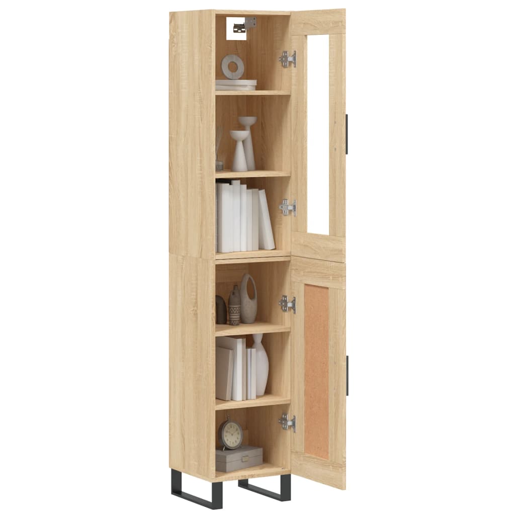 skab 34,5x34x180 cm konstrueret træ sonoma-eg