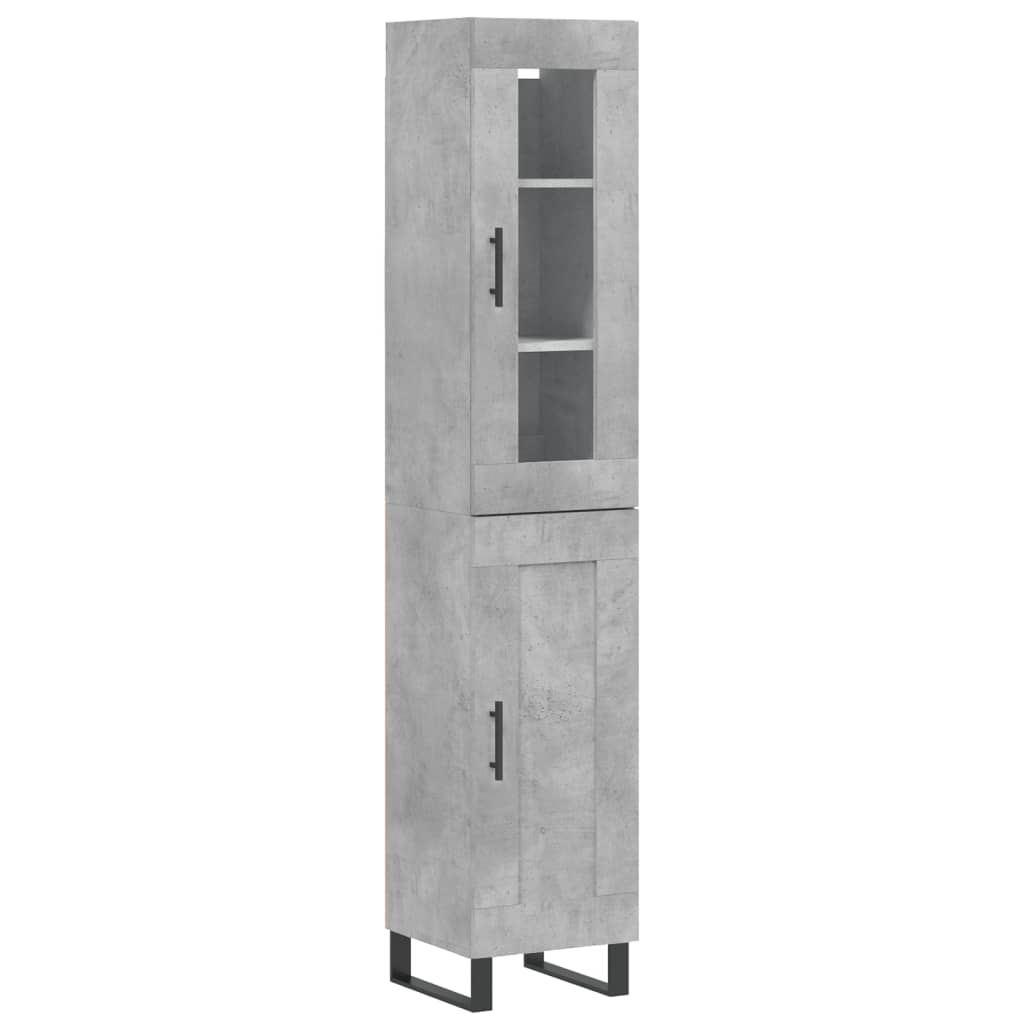 skab 34,5x34x180 cm konstrueret træ betongrå