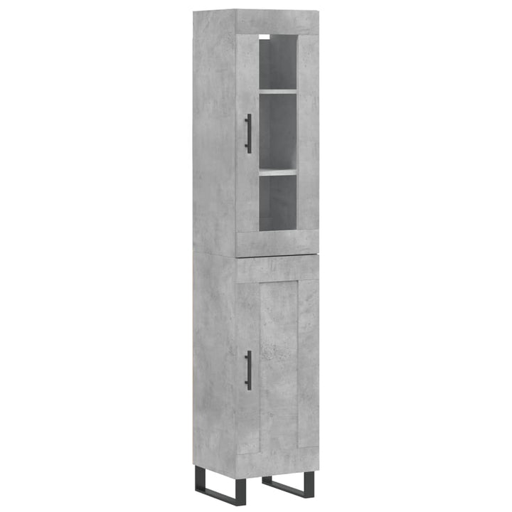 skab 34,5x34x180 cm konstrueret træ betongrå