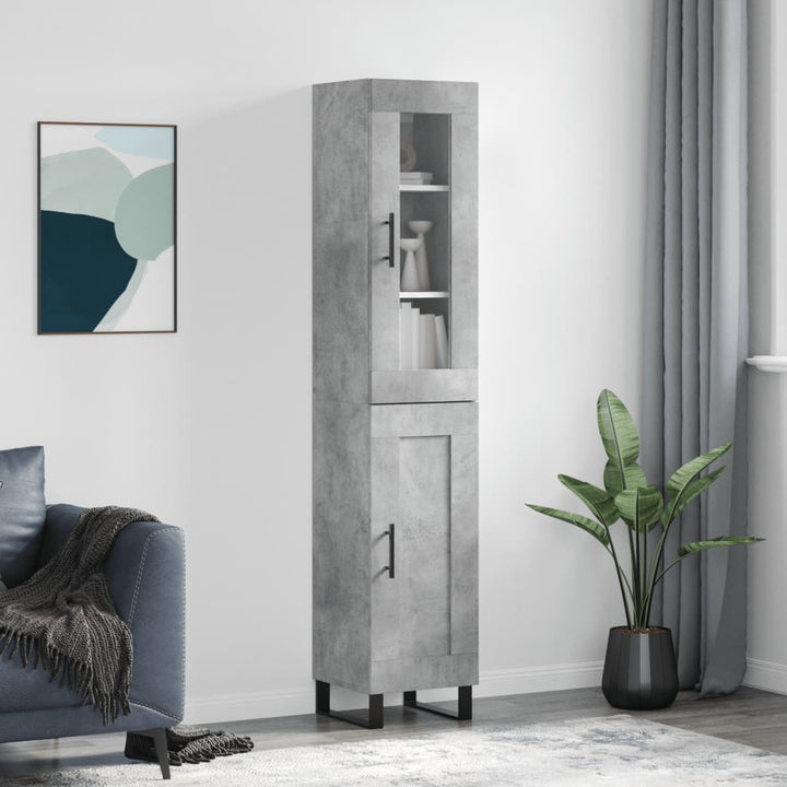 skab 34,5x34x180 cm konstrueret træ betongrå